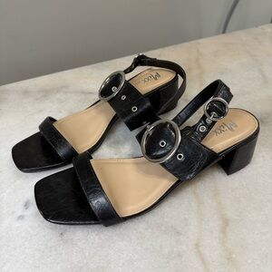 Black Buckle Heeled Sandals